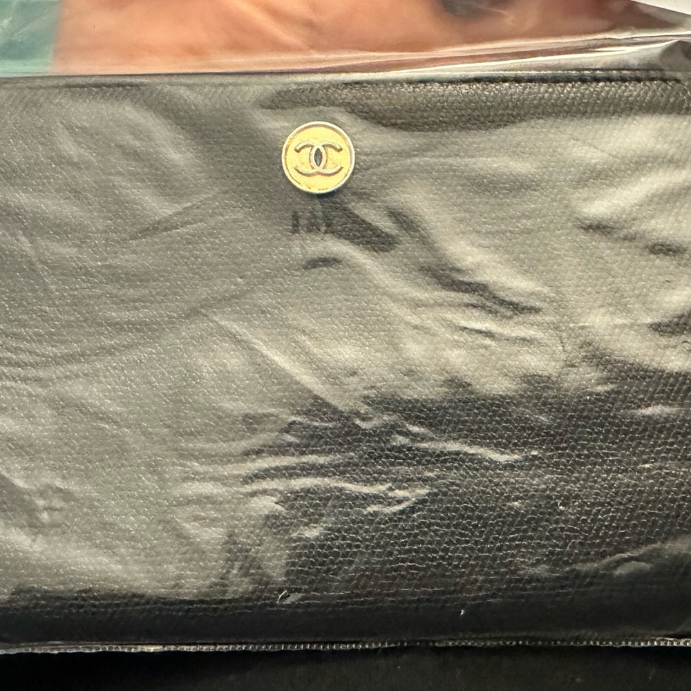 CHANEL Black Textured Men's Wallet